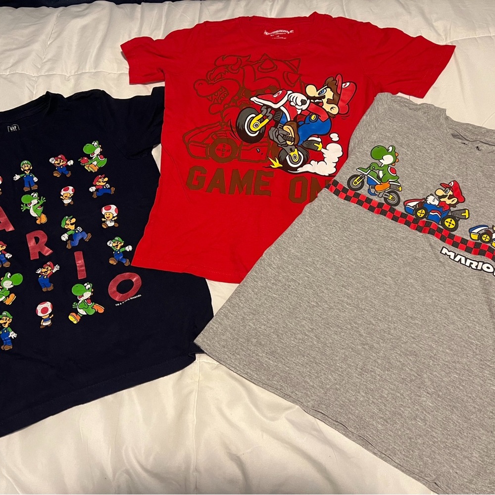 Super Mario cotton tee’s 3 in set